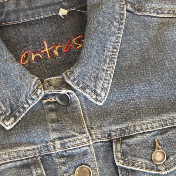 Contrast Vintage Blue Medium Denim Jacket - Picture 2 of 5